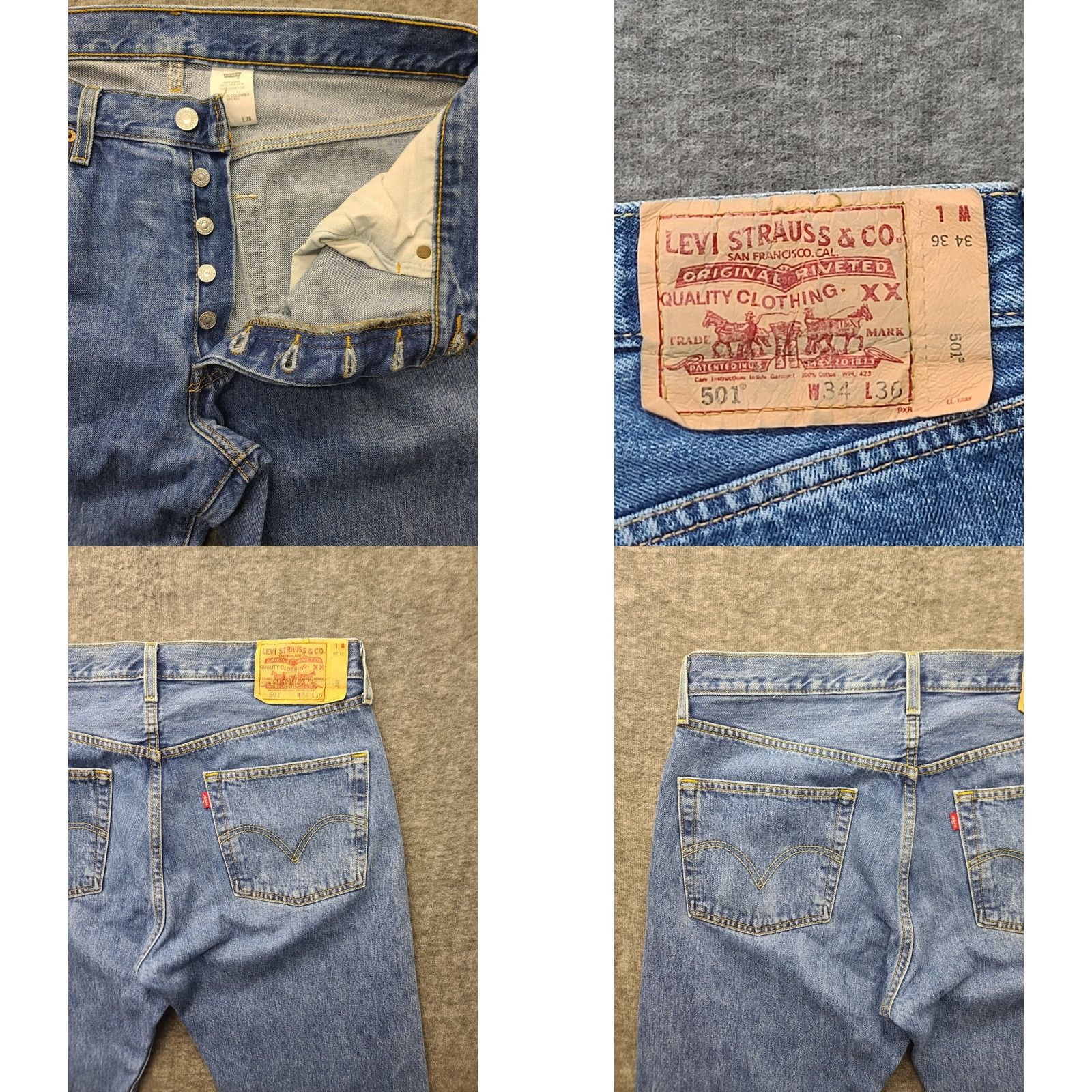 Levi's VINTAGE Levi's 501 XX Original Fit Jeans 34x36 Mens Stonewash Blue Button Fly VTG Size US 34 / EU 50 - 9 Thumbnail
