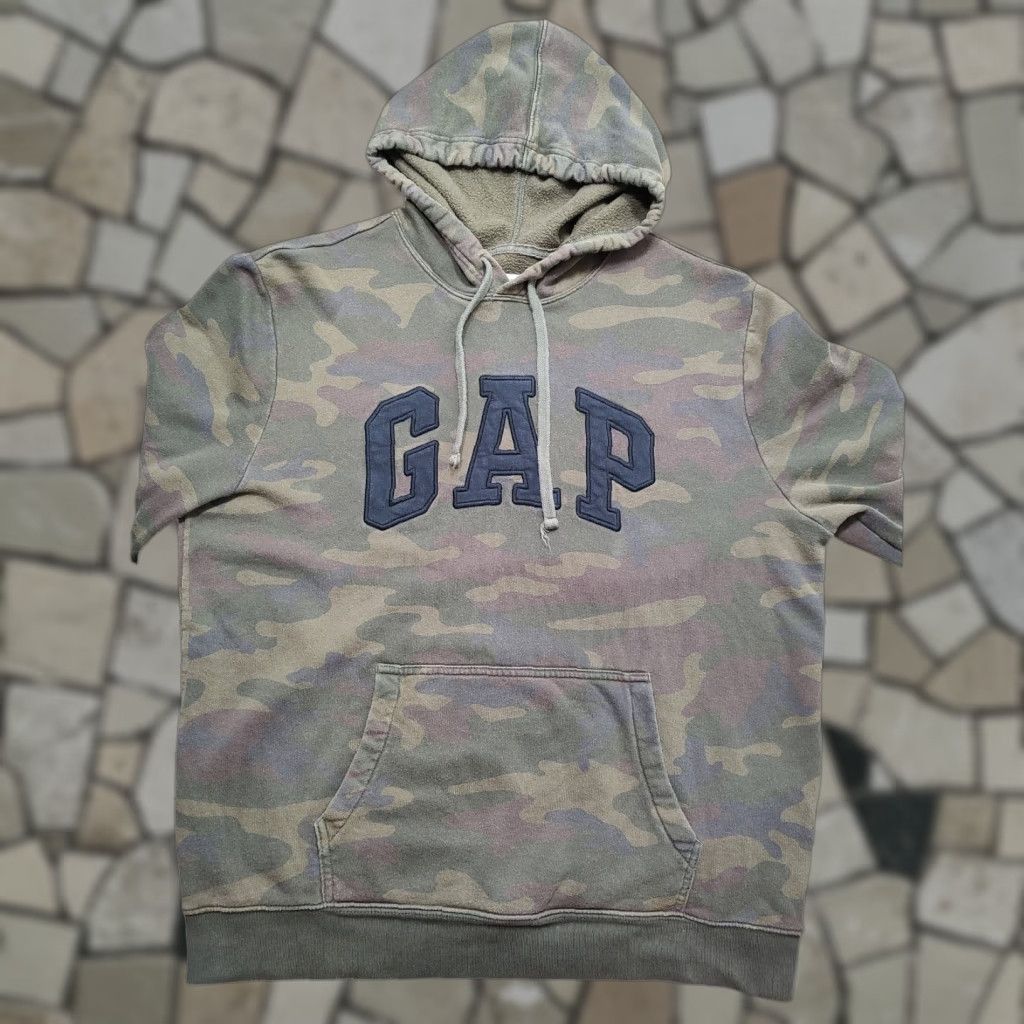 Gap Gap Camo Hoodie Green Logo Faded Pullover Sweatshirt L Mens Large Camouflage Grunge Military Outdoors All Seasons Pockets Hooded Size US L / EU 52-54 / 3 - 1 Thumbnail