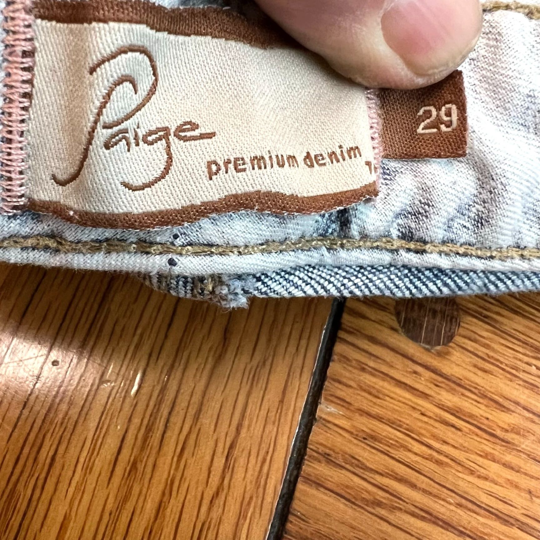 Paige Vintage Paige Hollywood Hills Women's Denim Jeans Size 29 Blue Bootcut 30x33 US Size 29" - 7 Thumbnail