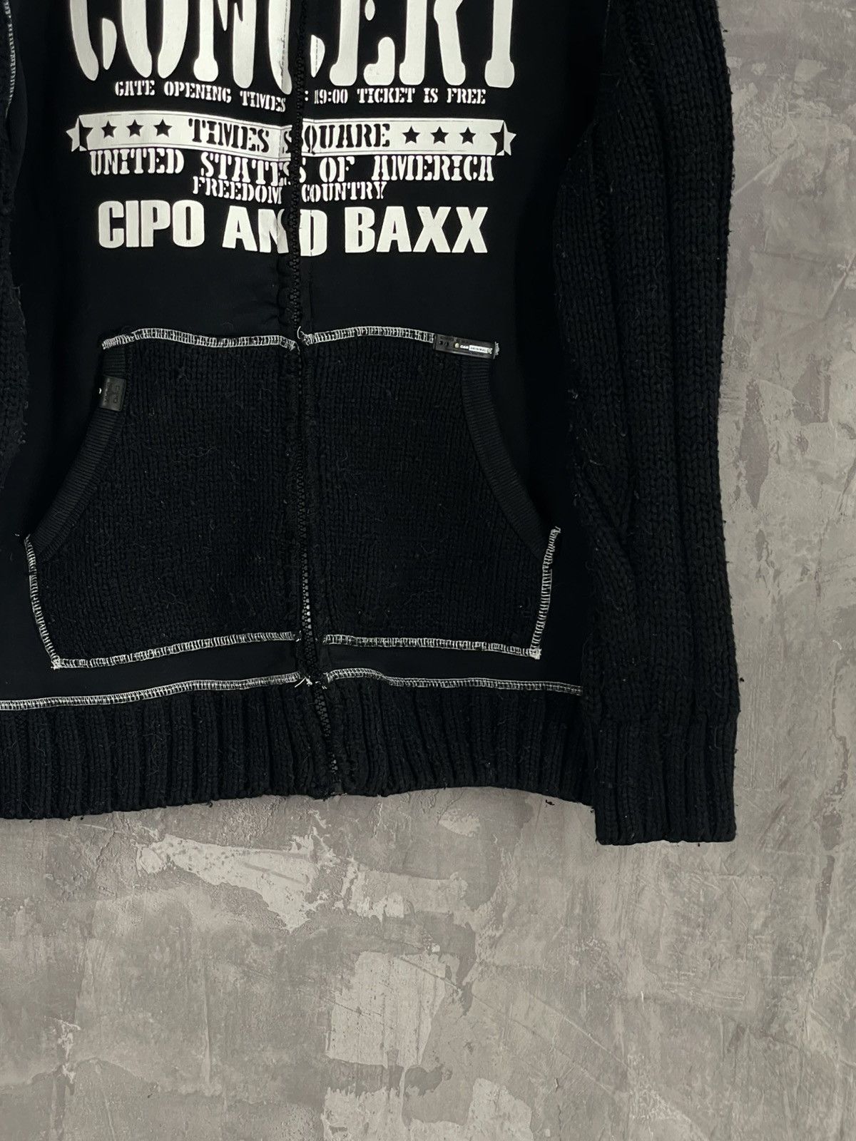 Hysteric Glamour × If Six Was Nine × Le Grande Bleu (L.G.B.) 00s Painted Japan Diesel Style Knit Ribbed Zip Sweater Y2K Size US L / EU 52-54 / 3 - 6 Thumbnail