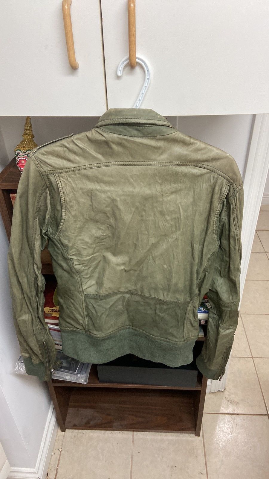 Diesel × Vintage Vintage Diesel Men's Lamb Leather Green Jacket Size US L / EU 52-54 / 3 - 2 Thumbnail