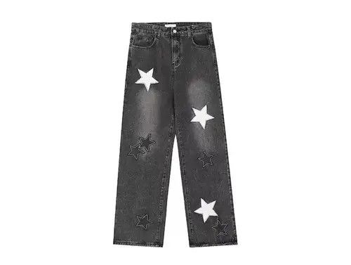 Japanese Brand × Jean High street heavyweight star patch washed jeans Size US 32 / EU 48 - 2 Thumbnail