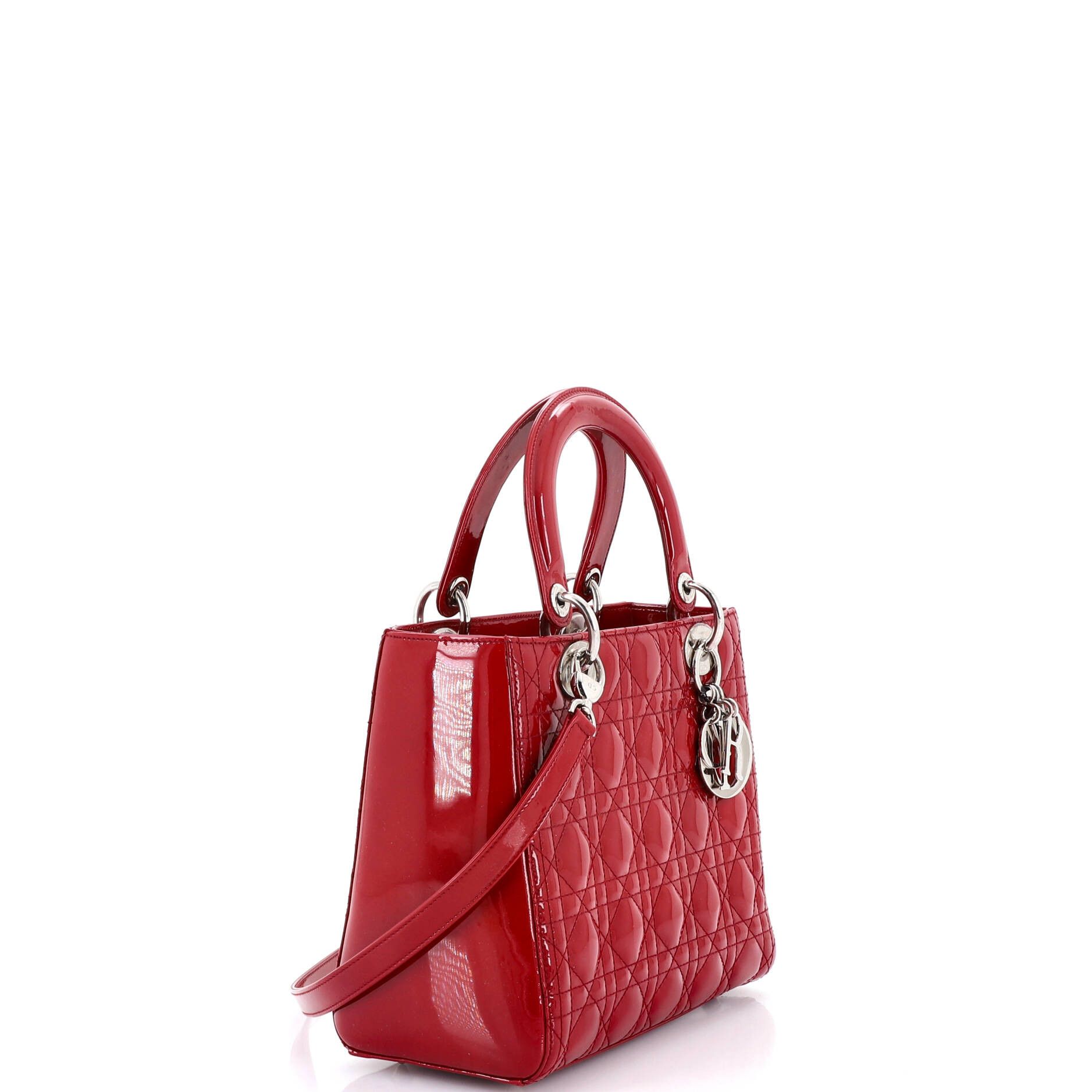 Dior Lady Dior Bag Cannage Quilt Patent Medium Size ONE SIZE - 1 Thumbnail