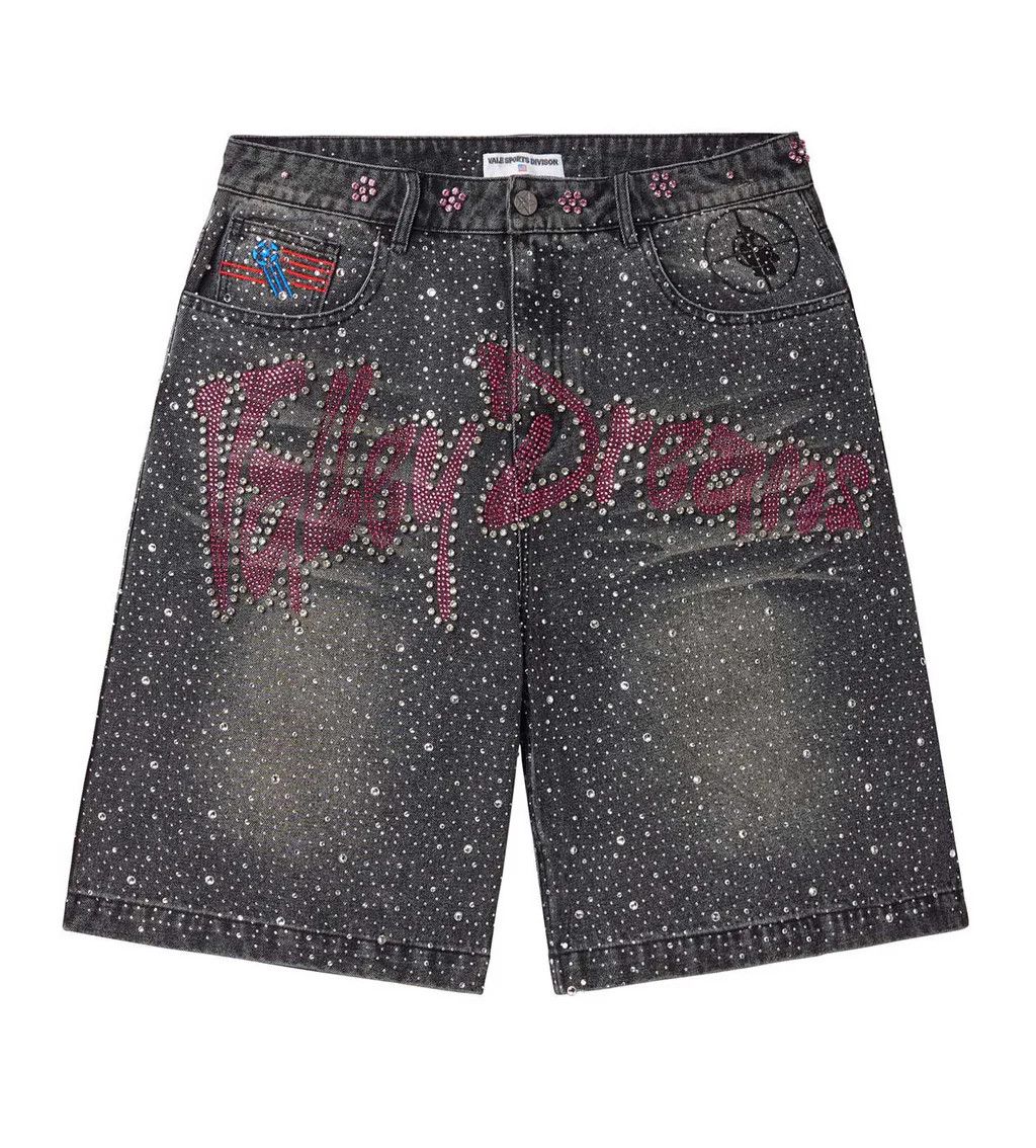 Vale Vale Forever Iced Out Rhinestone Jorts Blue Size 40 Size US 40 / EU 56 - 1 Thumbnail