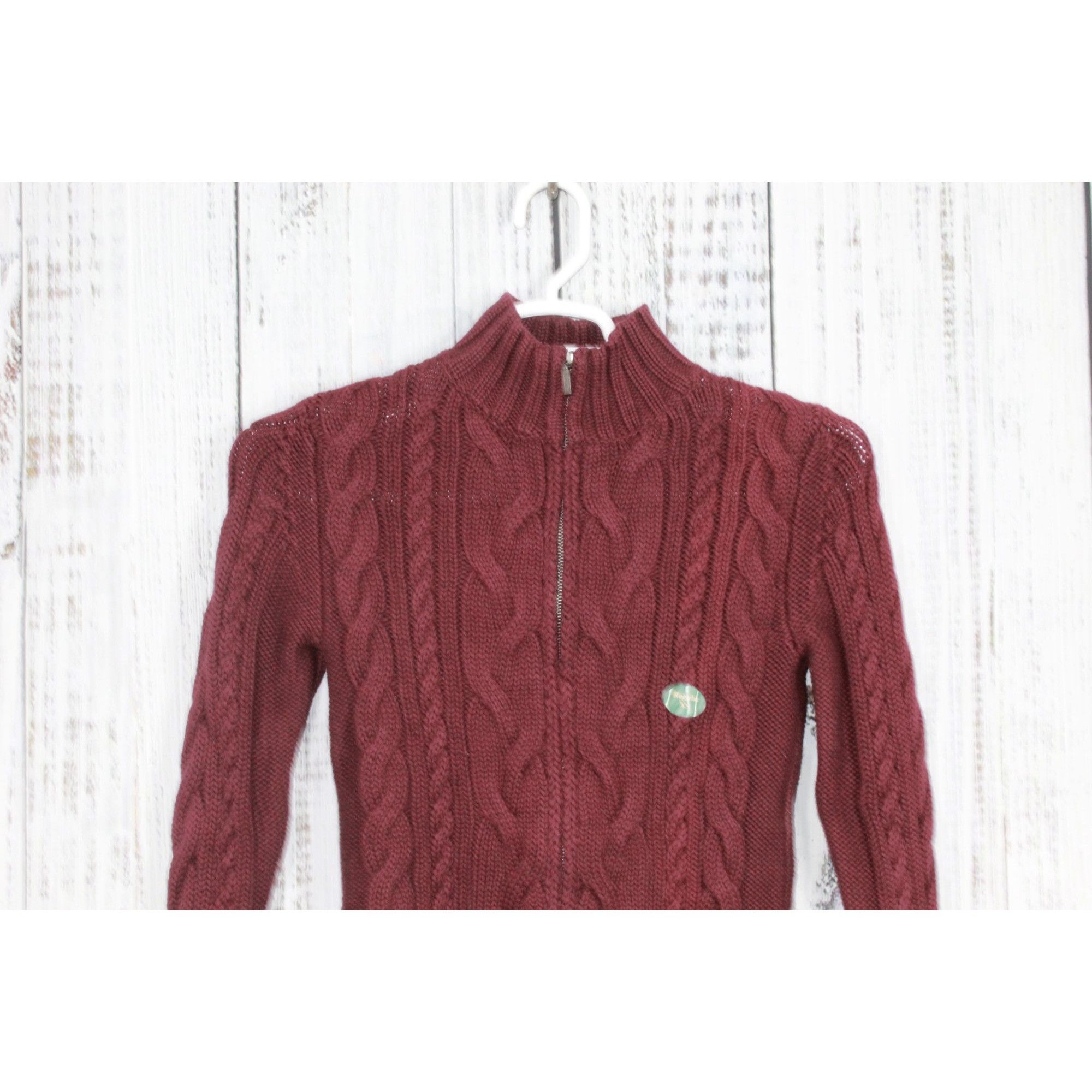 L.L. Bean LL Bean Womens Double L Cable Zip Cardigan Size XS / US 0-2 / IT 36-38 - 2 Thumbnail