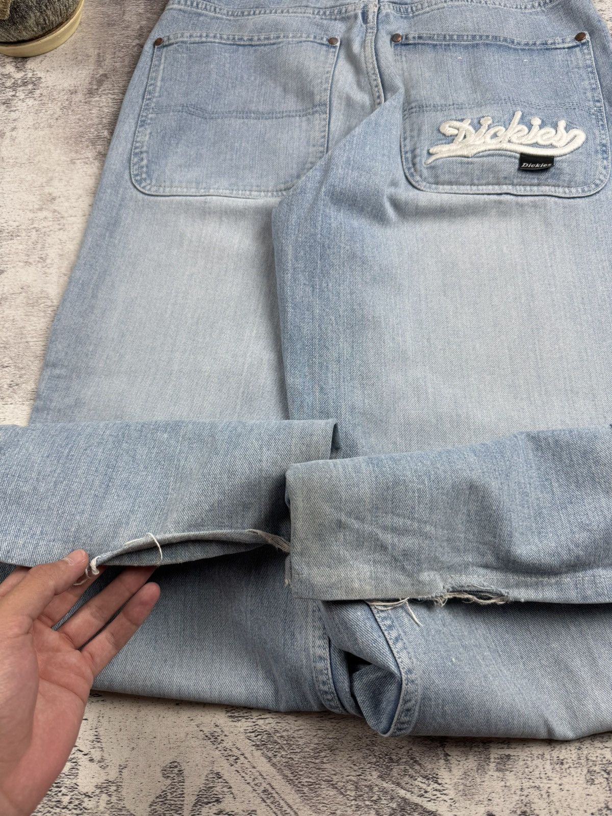 Dickies DICKIES BIG DADDY VINTAGE DENIM RAP HIP HOP BAGGY SKATE DISTRESSED JEANS PANTS Size US 32 / EU 48 - 11 Thumbnail