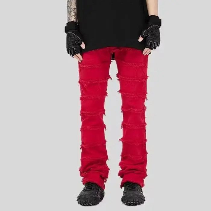 Japanese Brand Red Color Straight Y2K Grunge Jeans Pants Size US 30 / EU 46 - 6 Thumbnail