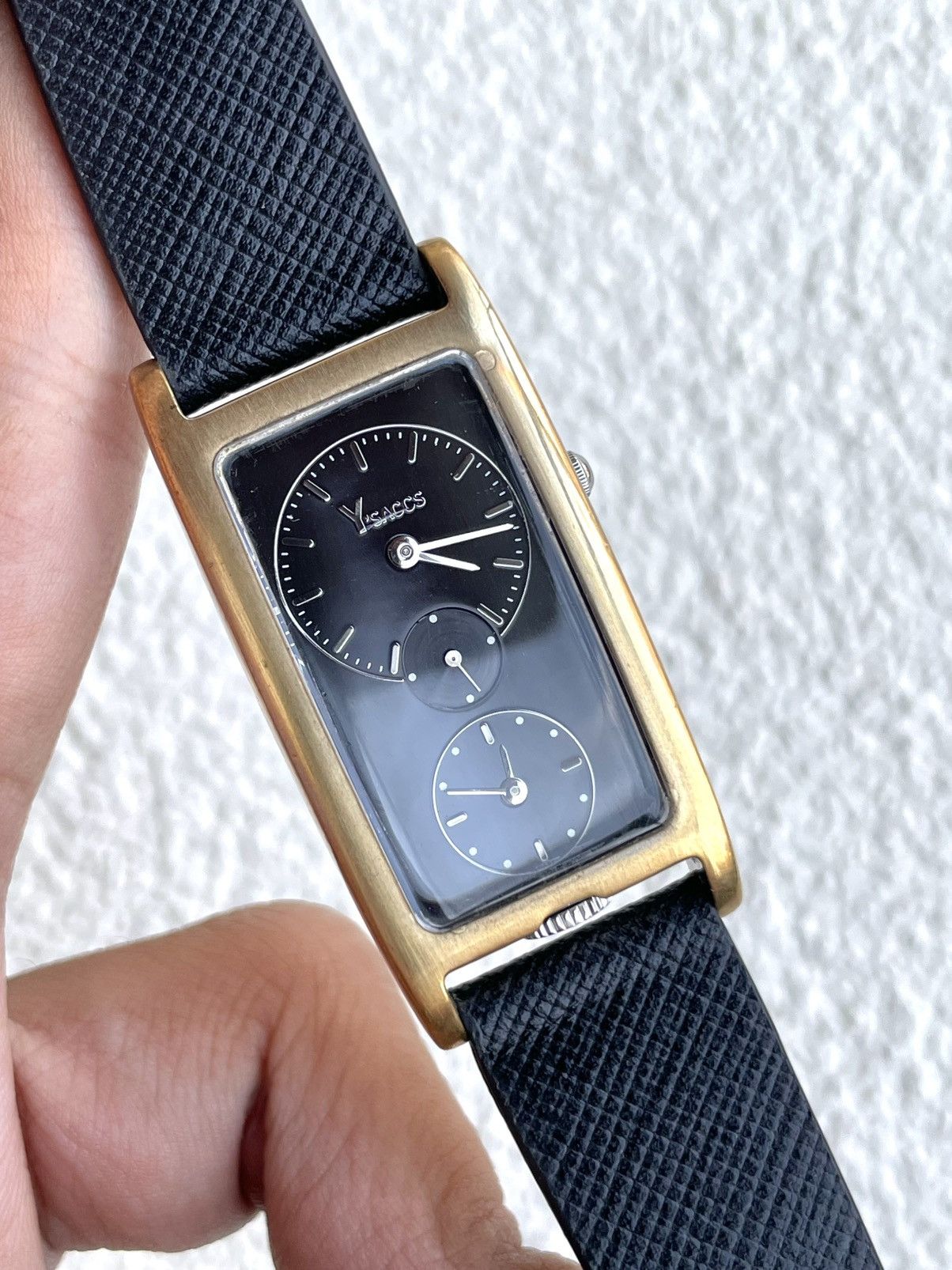 Yohji Yamamoto Rare 1990s Sacsny Y’saccs Dual Time Rectangular Tank Watch Size ONE SIZE - 8 Thumbnail