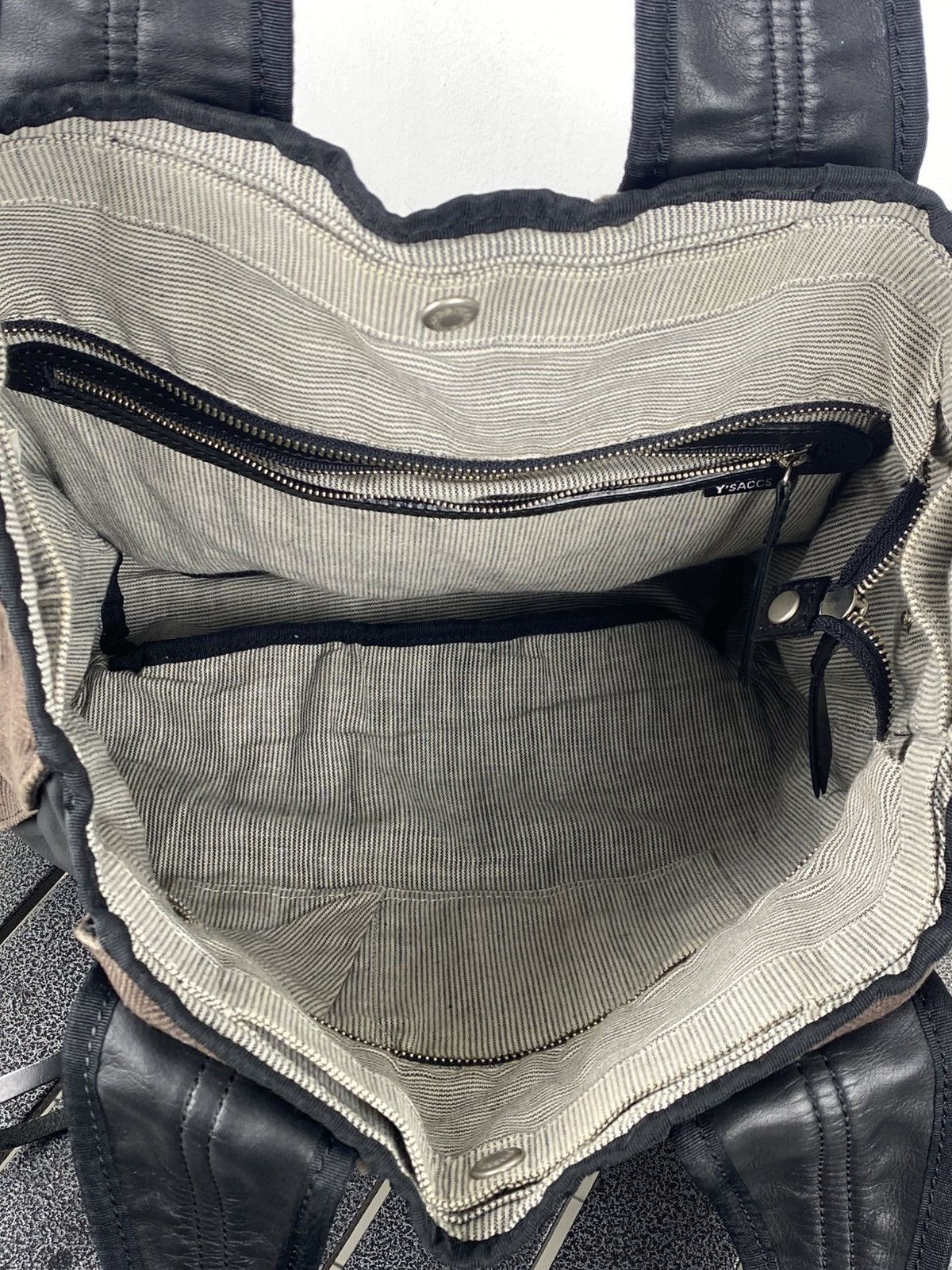 Yohji Yamamoto 2000’s Y’saccs By Yohji Yamamoto Leather Hybrid Tote Bag Size ONE SIZE - 5 Thumbnail