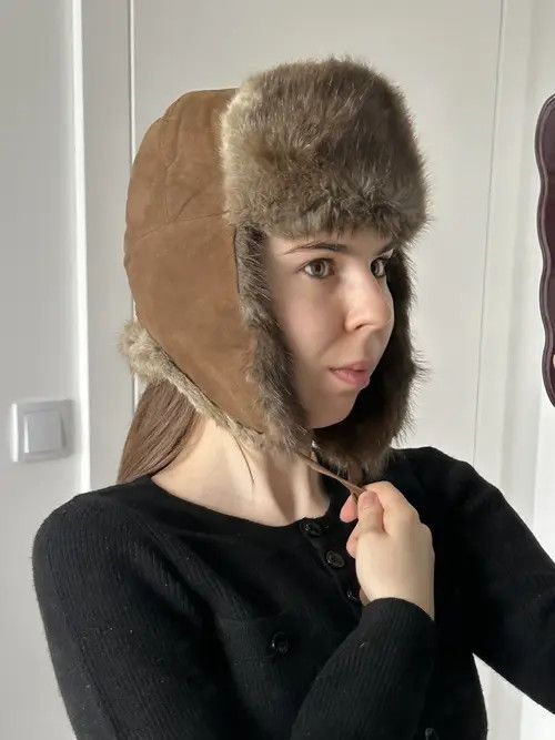 VIBE Real Mink Fur Leather Luxury Vintage Trapper Hat Y2k Size ONE SIZE - 1 Thumbnail