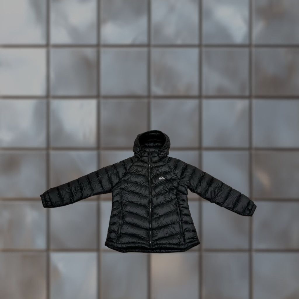Vintage VINTAGE LL Bean Quilted Hooded Down Jacket Night Black 850 Down Ultralight Large Petite Womens Mens Girls Size L / US 10 / IT 46 - 1 Thumbnail