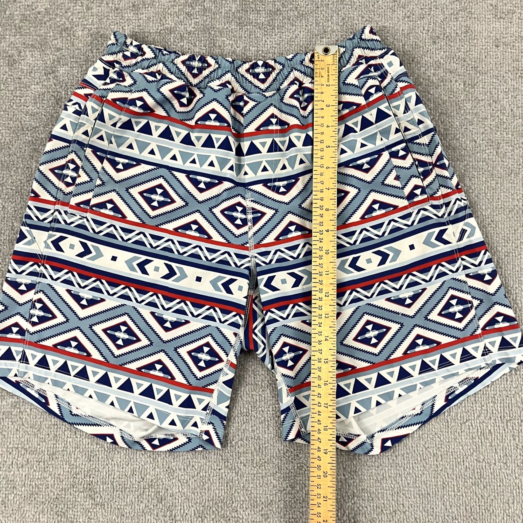 Vintage FreeBallers Shorts Mens Medium 7.5" Lined Aztec Southwestern Blue Active Gym Size US 31 - 4 Thumbnail