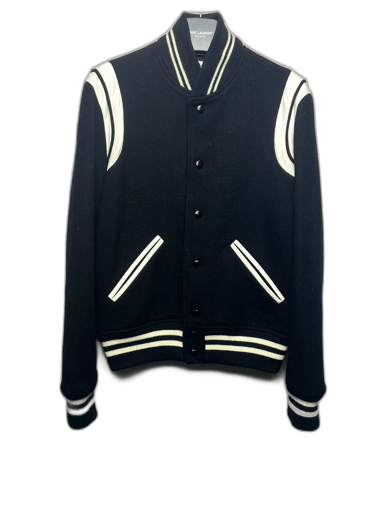 Saint Laurent Paris Saint Laurent Black and White Baseball Jacket Size US M / EU 48-50 / 2 - 1 Thumbnail