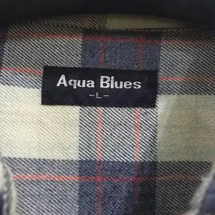 Flannel Vintage Aqua Blues Plaid Tartan Flannel Shirt Size US L / EU 52-54 / 3 - 4 Thumbnail