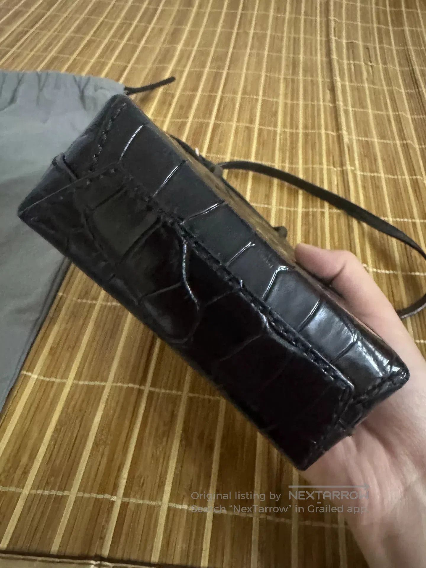 Balenciaga black crocodile leather phone bag. Size ONE SIZE - 2 Thumbnail