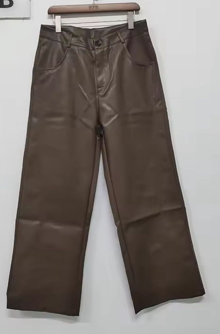 Jean PU Leather Wide-Leg Pants | Vintage-Inspired Size US 29 - 6 Thumbnail