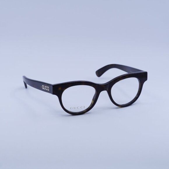 Gucci Gucci GG1792O 002 Eyeglasses Dark Havana 46mm Square Frame Size ONE SIZE - 4 Thumbnail