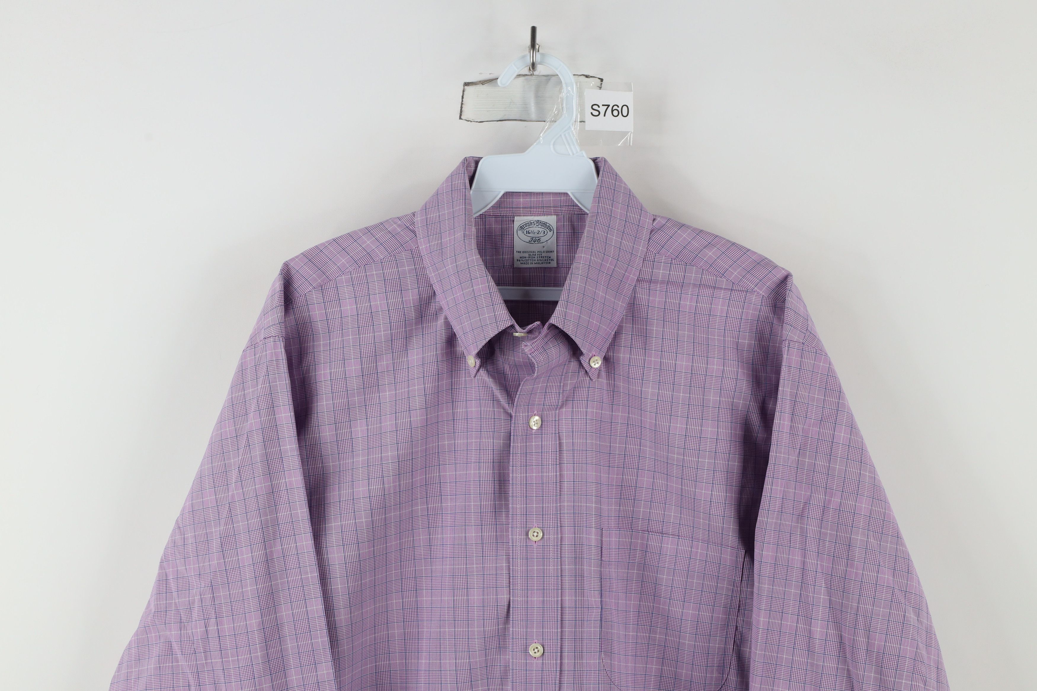 Brooks Brothers × Vintage Vintage Brooks Brothers Fit Stretch Button Down Shirt Plaid Size US M / EU 48-50 / 2 - 2 Thumbnail