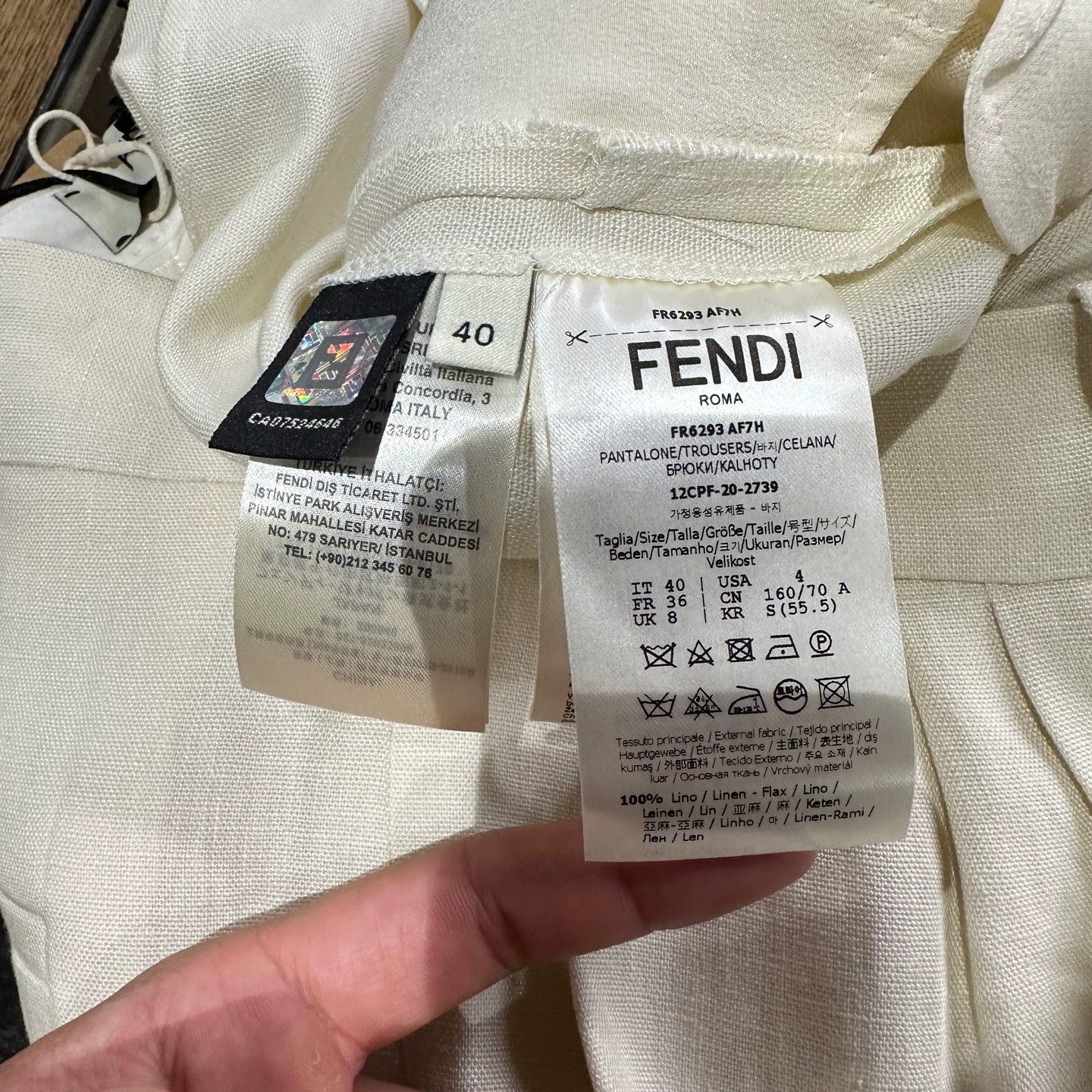 Fendi Fendi casual pants linen double F embroidery 40 Size 27" / US 4 / IT 40 - 4 Thumbnail