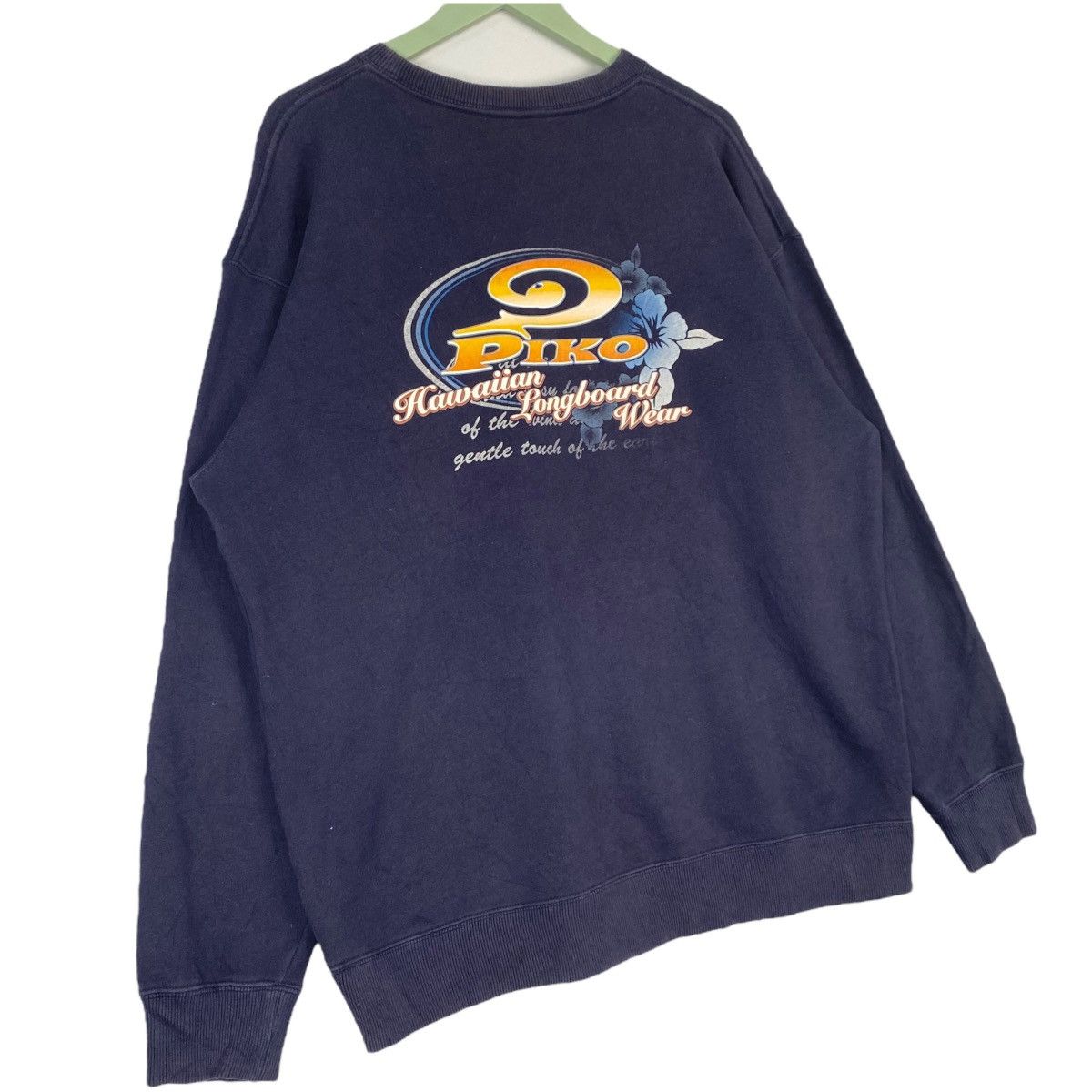 Designer × Vintage Vintage Piko Hawaiian Crewneck Sweatshirt Navy Blue Size L Size US L / EU 52-54 / 3 - 7 Thumbnail