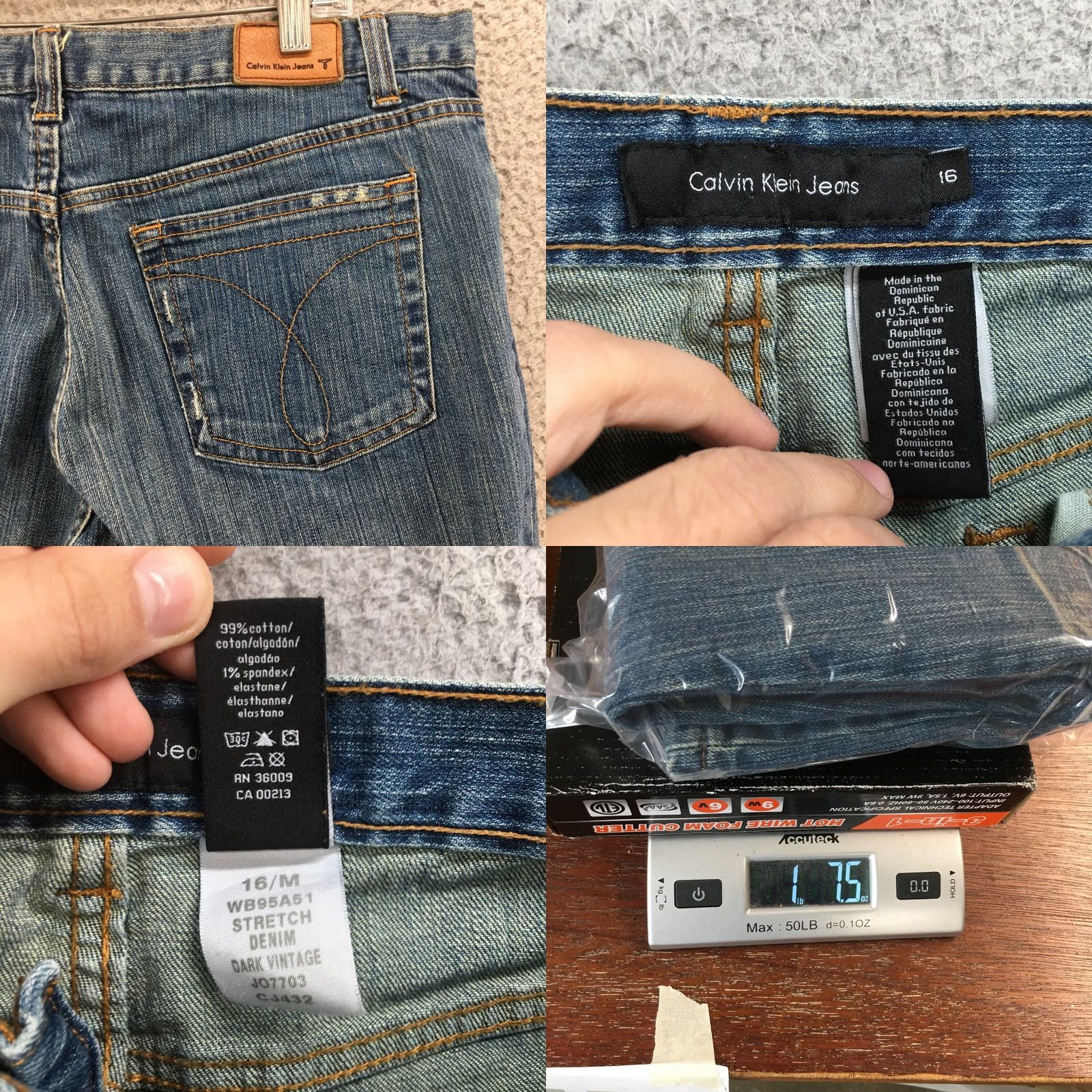 Calvin Klein Calvin Klein Jeans Straight Leg Womens 16 Blue Denim High Rise 36x31 Size 38" / US 16 / IT 52 - 9 Thumbnail