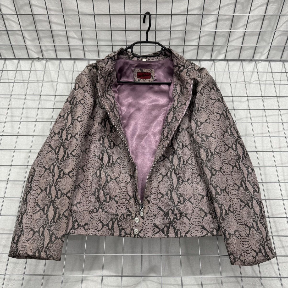 Genuine Leather Vintage Leather Biker Jacket Snake Print Avant Garde Y2K Size L / US 10 / IT 46 - 4 Thumbnail
