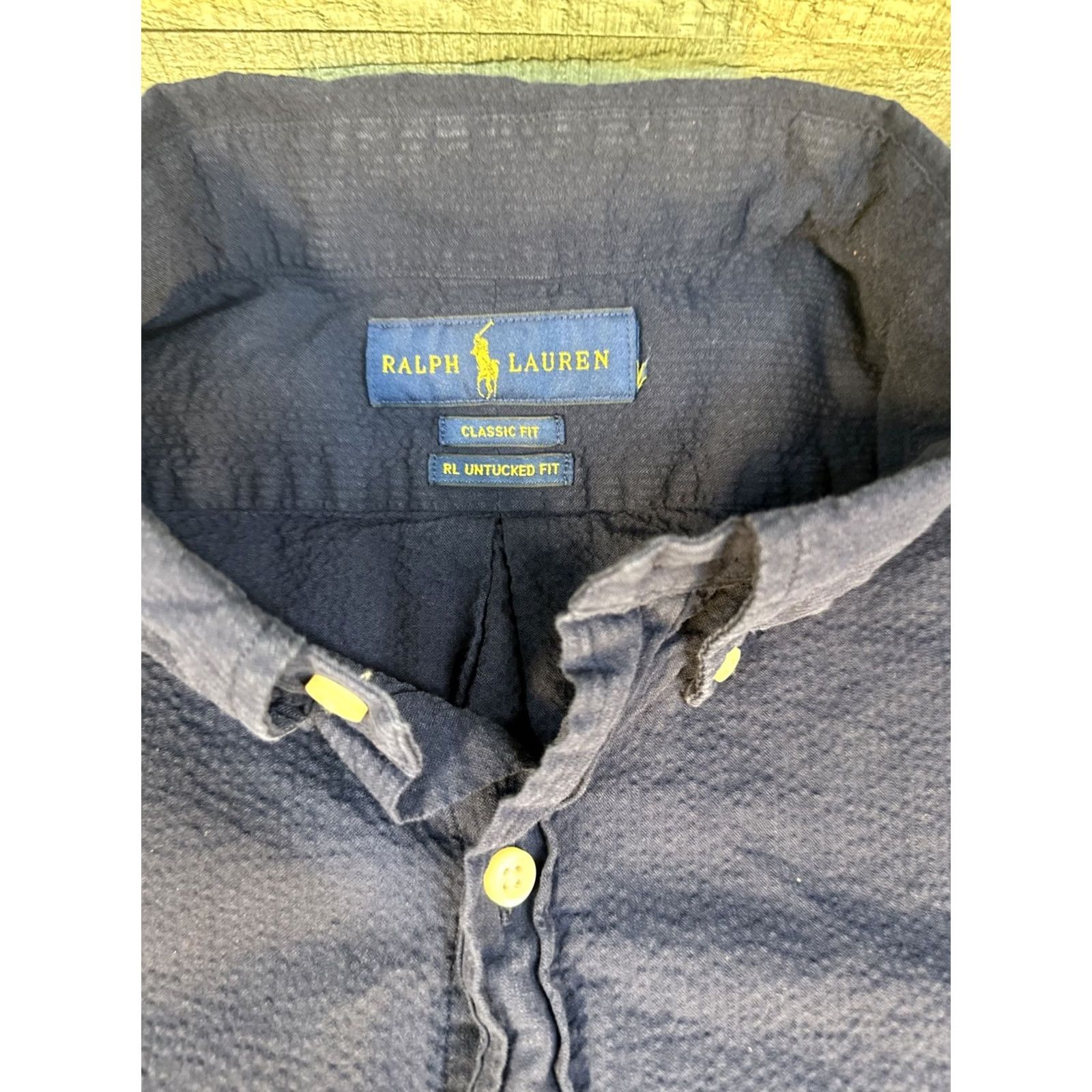 Polo Ralph Lauren Polo Ralph Lauren Mens Button-Down Shirt Navy Blue Cotton Size L Size US L / EU 52-54 / 3 - 2 Thumbnail