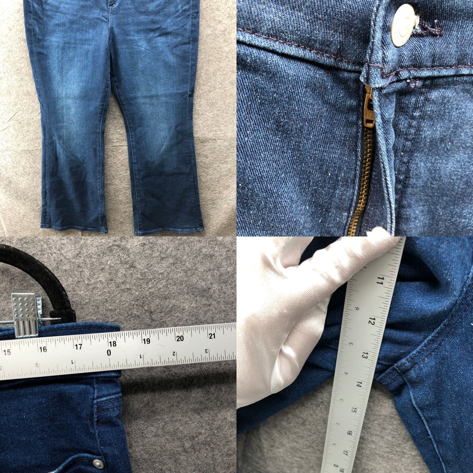 Loft LOFT Slim Flare Jeans Womens 33 Medium Blue High Rise Stretch Denim 5-Pocket Zipper Button Pocket Womens Pants Size 24" / US 00 / IT 34 - 8 Thumbnail