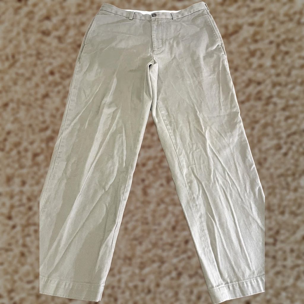 Brooks Brothers VINTAGE Brooks Brothers 346 Pants Mens 36x30 Khaki Beige Cotton Flat Front Chinos Size US 36 / EU 52 - 1 Thumbnail
