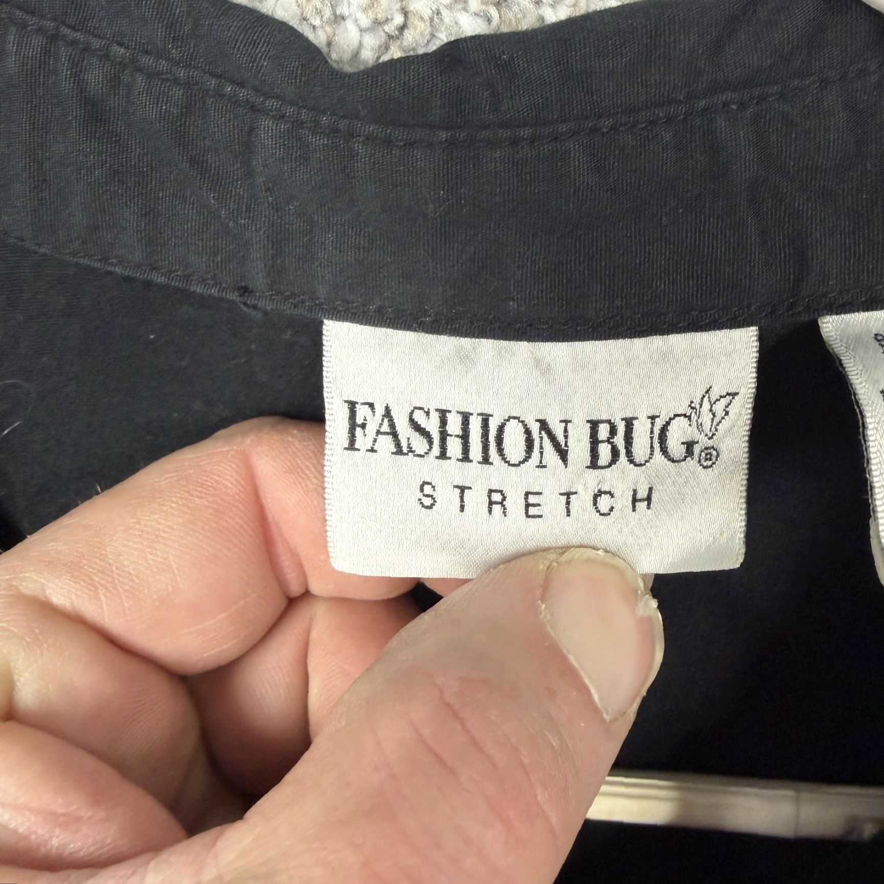Vintage VTG Fashion Bug Button-Up Shirt Womens Plus 30/32 Black Stretch Cotton Blend Office Casual 90s Gothic Solid Long Sleeve Womens Size 4XL / US 24-26 - 5 Thumbnail