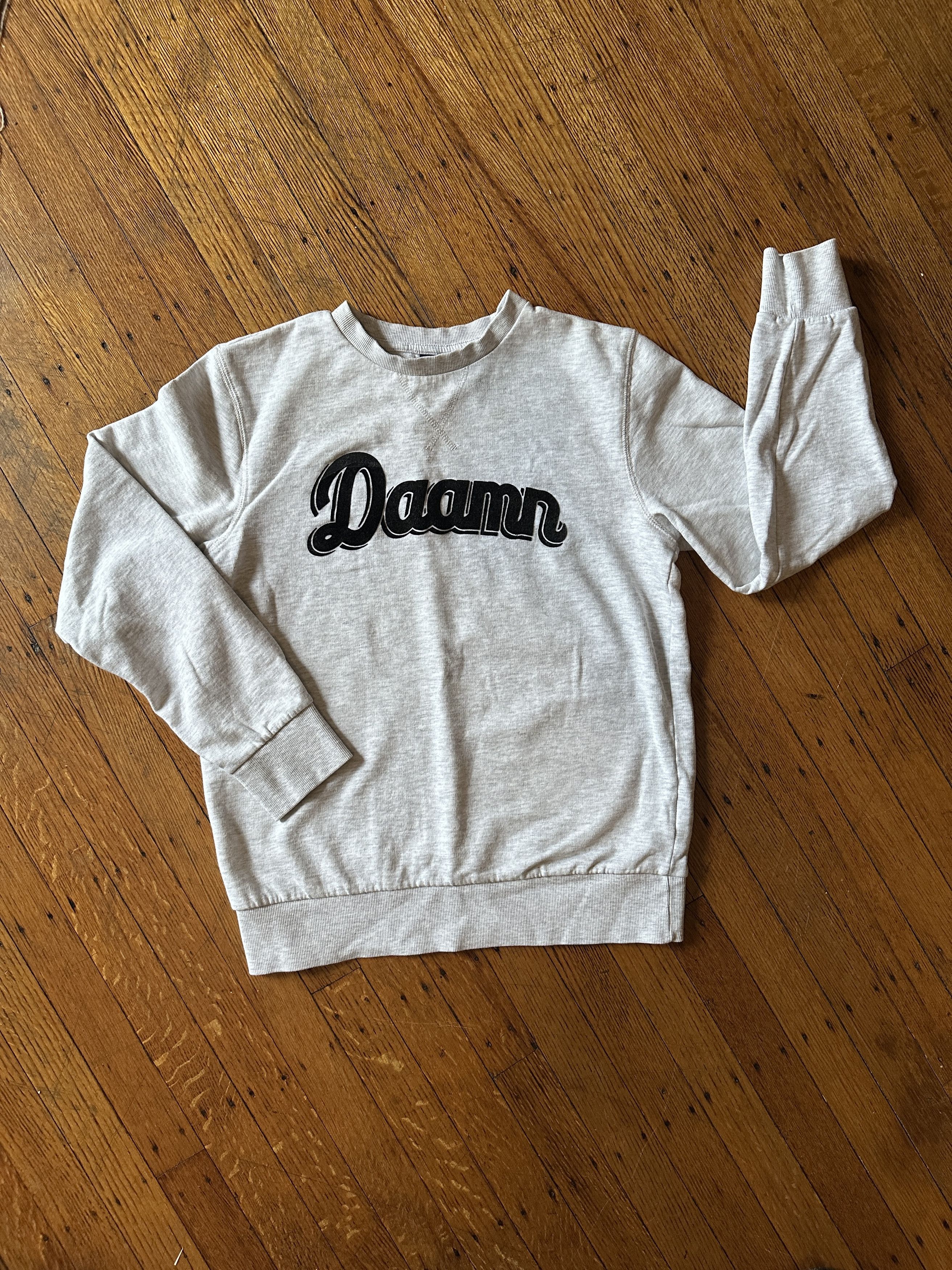 H&M H&M Vintage embellished "Daamn" Sweatshirt in gray wmns S Size S / US 4 / IT 40 - 7 Thumbnail
