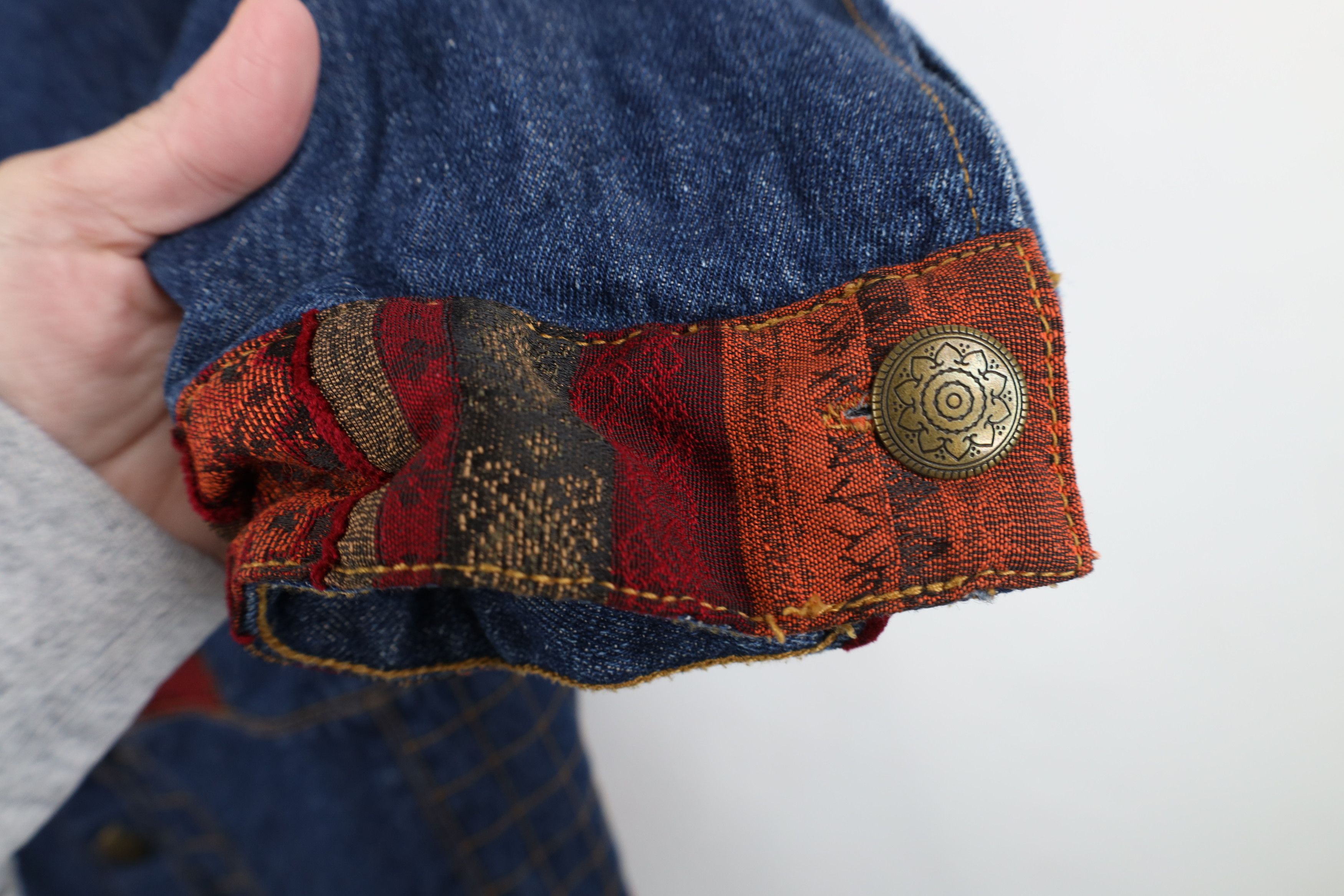 Vintage Vintage 90s Y2K Streetwear Patchwork Denim Shirt Jacket Size L / US 10 / IT 46 - 8 Thumbnail