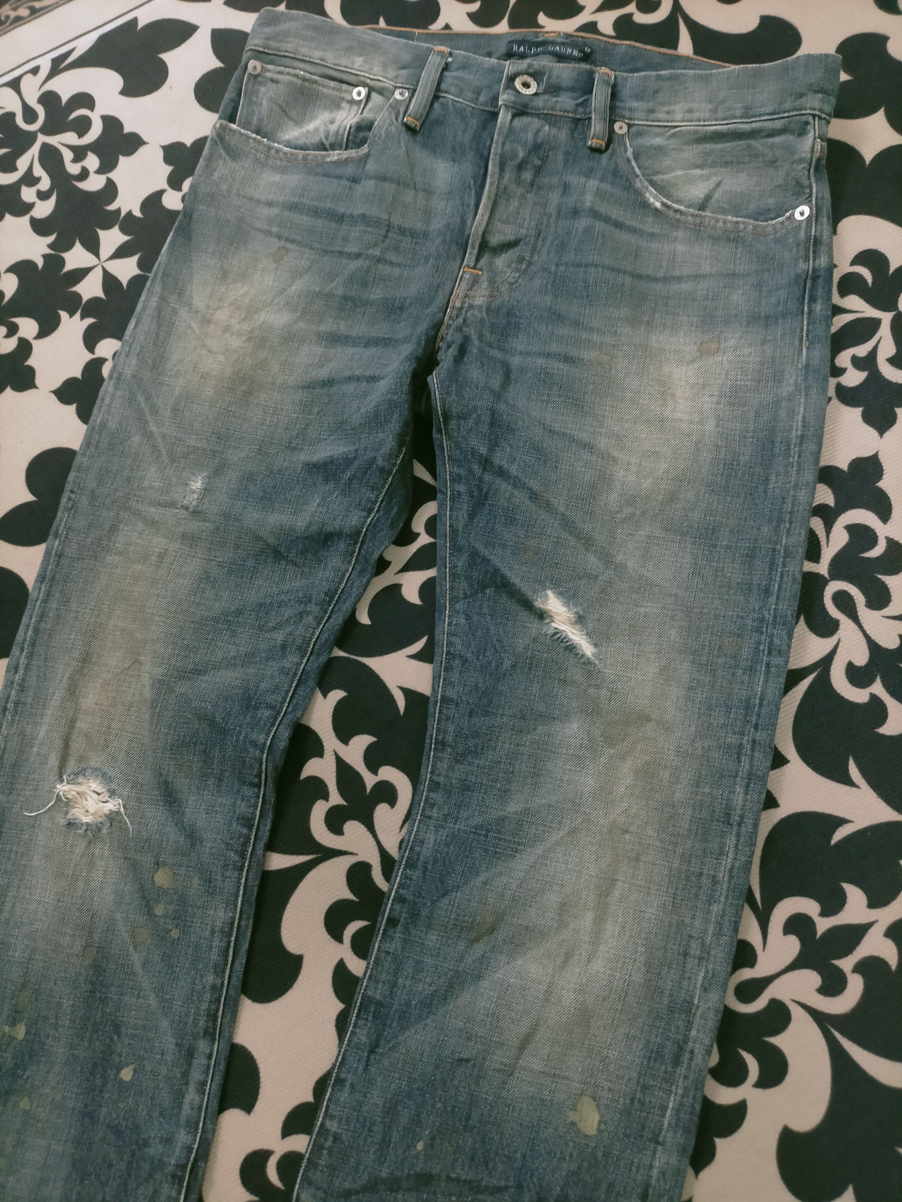 Polo Ralph Lauren × RRL Ralph Lauren × Ralph Lauren 🔥Ralph Lauren Distressed Splatter Jeans Size US 31 - 3 Thumbnail