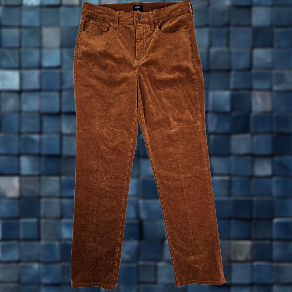 J.Crew J.CREW Full Length Corduroy Pants Women 30x28 Burnt Orange Straight Leg, 29 (Fits 30x28) BT Orange Womens Pants Size 30" / US 8 / IT 44 - 1 Thumbnail