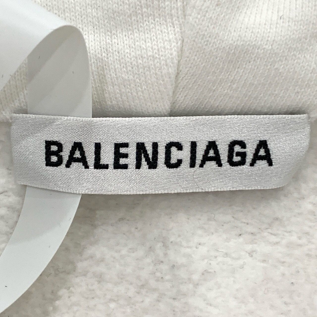 Balenciaga Balenciaga Logo Embroidered White Hooded Zip-Up Sweatshirt Size US S / EU 44-46 / 1 - 5 Thumbnail