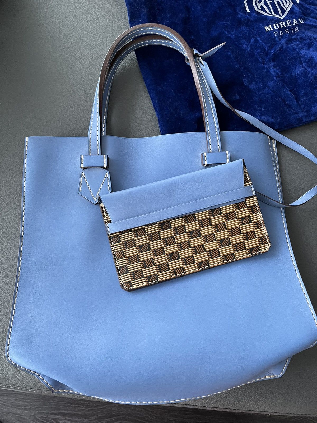 Moreau Paris Brand New Sold Out Vintage Moreau Paris Leather Tote Bag Size ONE SIZE - 16 Thumbnail