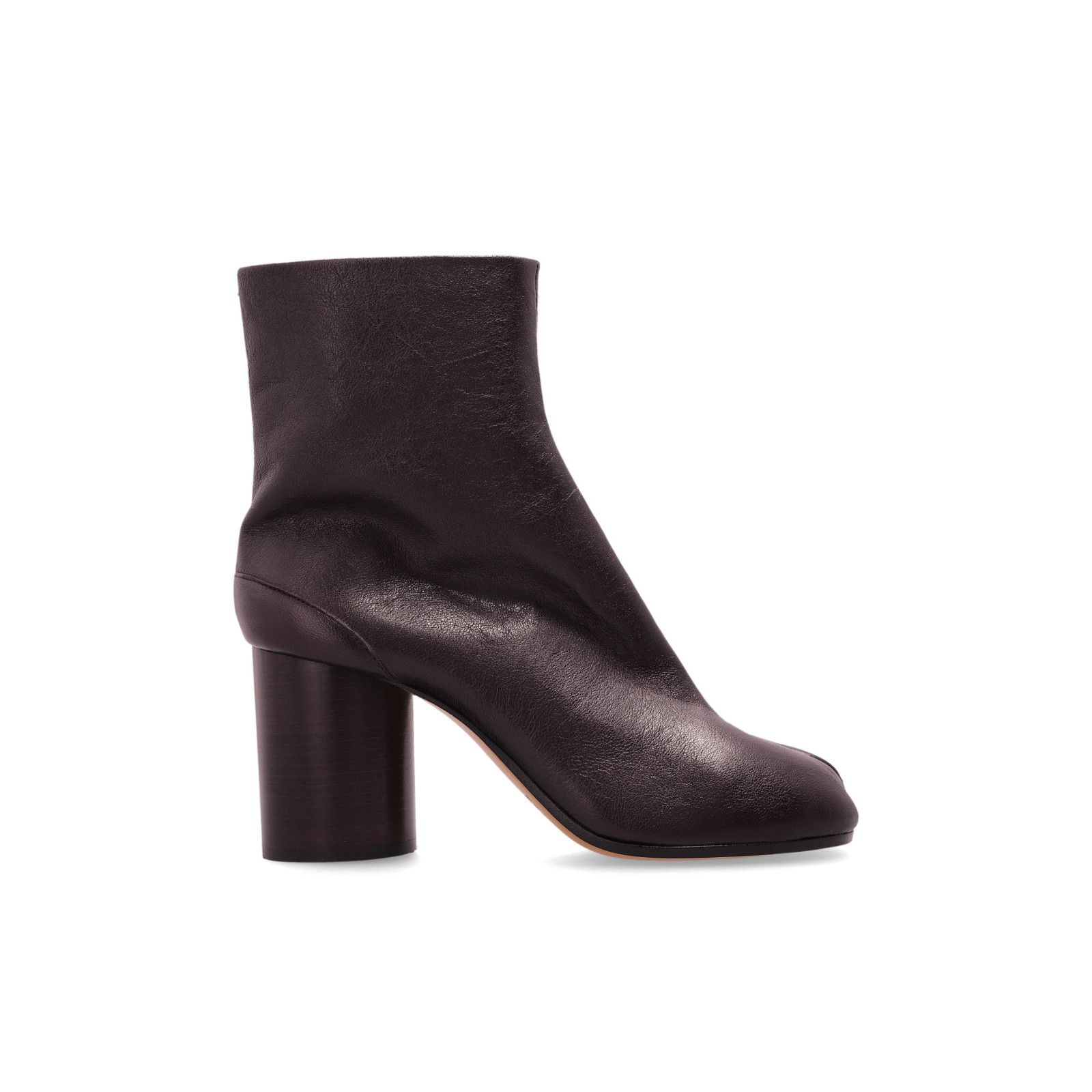 MAISON MARGIELA Tabi Cut Out Purple Leather 85mm Heel Ankle