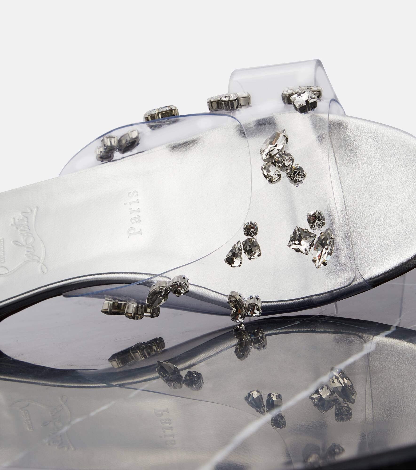 Christian Louboutin o1s1wg110125 Degraqueenie Slides in Transparent Size US 9 / IT 39 - 3 Thumbnail