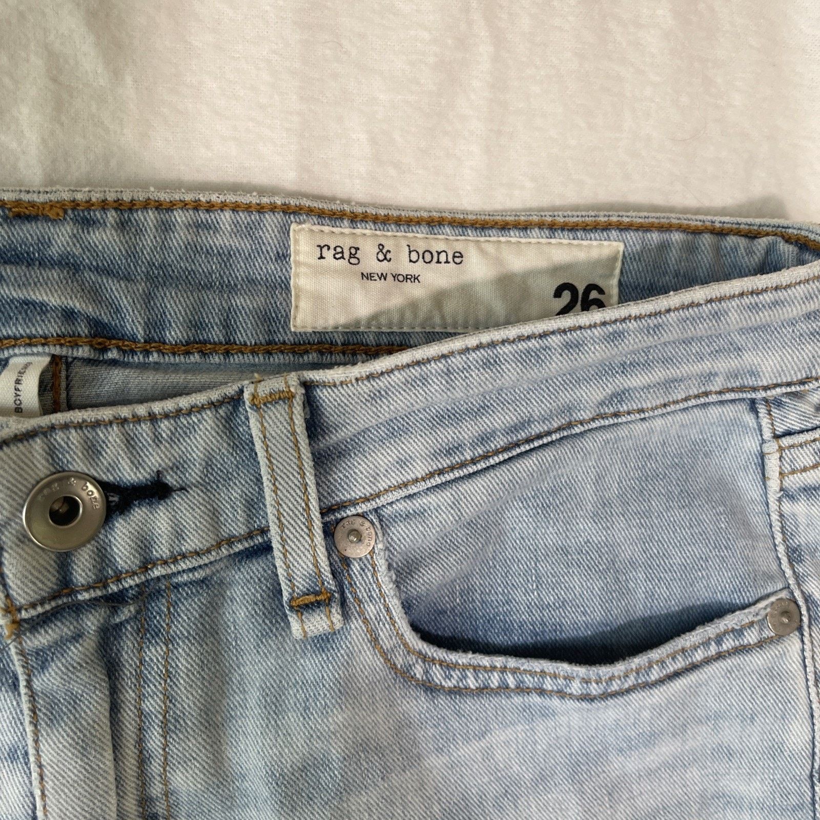 Rag & Bone Dre Low Rise Slim Boyfriend Jeans in JADE Size 26