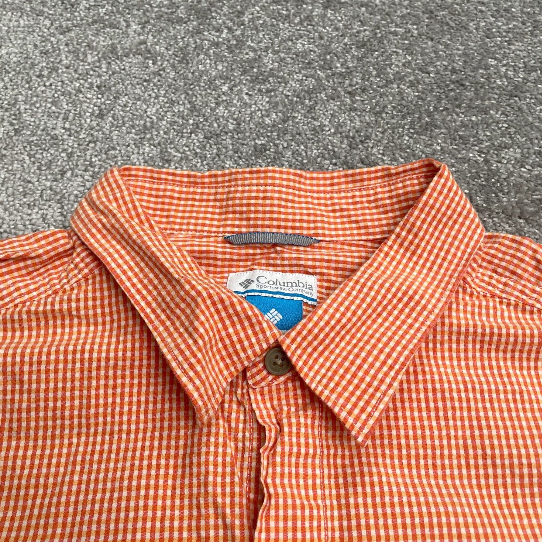 Vintage Columbia Shirt Mens L Orange Plaid Short Sleeve Button-Down Casual Outdoor All Seasons Breathable Easy Care Vintage No Size US L / EU 52-54 / 3 - 3 Thumbnail