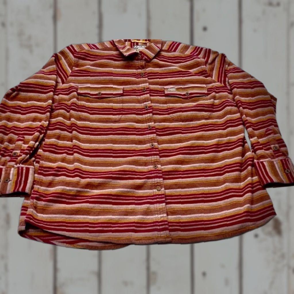 Ariat Ariat Rebar Flannel Shirt Womens XXL Long Sleeve Button-Up Southwest Aztec 8495 Size XXL / US 16-18 / IT 52-54 - 1 Thumbnail
