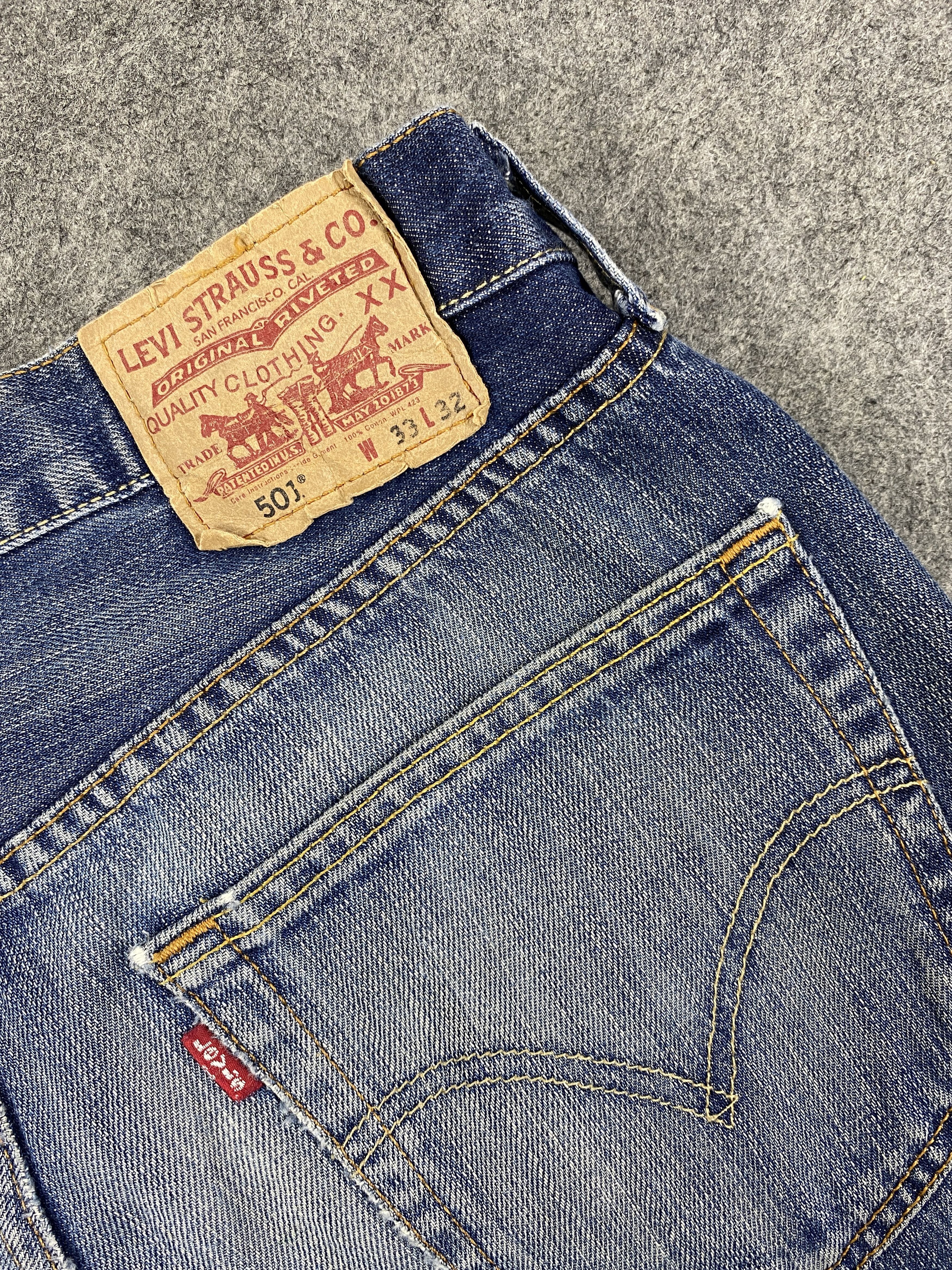 Japanese Brand istressed Blue Vintage Levi's 501 34x33 Denim -JN2480 Size US 34 / EU 50 - 11 Thumbnail