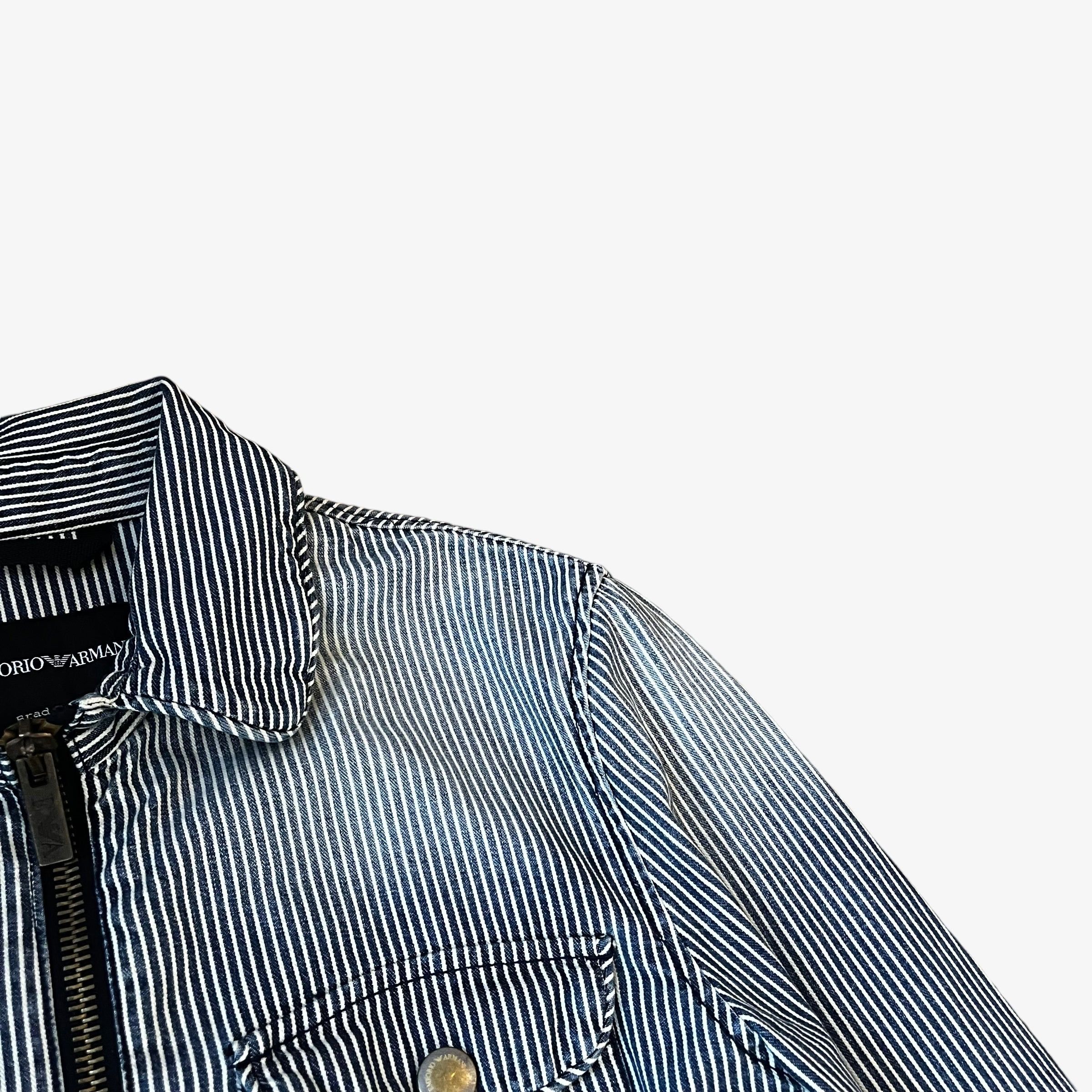 Armani Vintage Y2K Men's Emporio Armani Striped Workwear Jacket Size US M / EU 48-50 / 2 - 6 Thumbnail