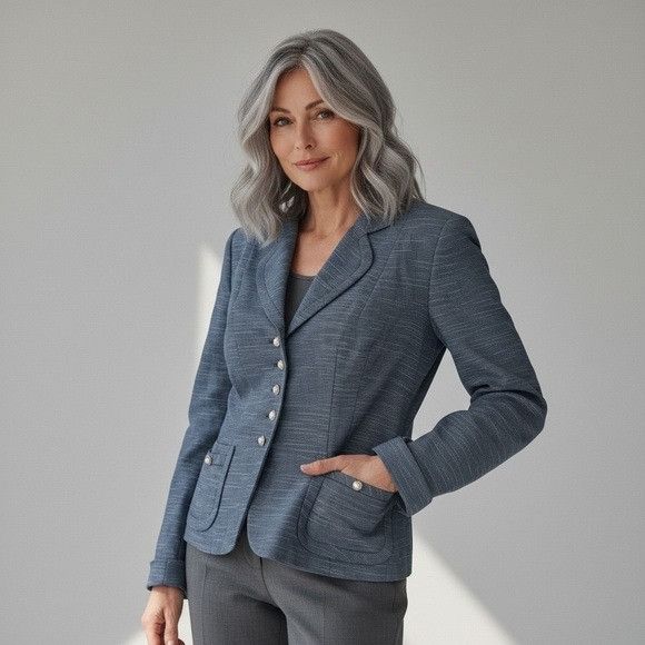 Vintage Vintage Corday of New York Elegant Blue Women's Blazer Size S / US 4 / IT 40 - 1 Thumbnail