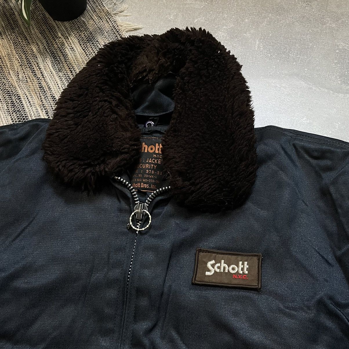 Leather Schott Bomber Jacket 90s Schott NYC Mens Vintage Security