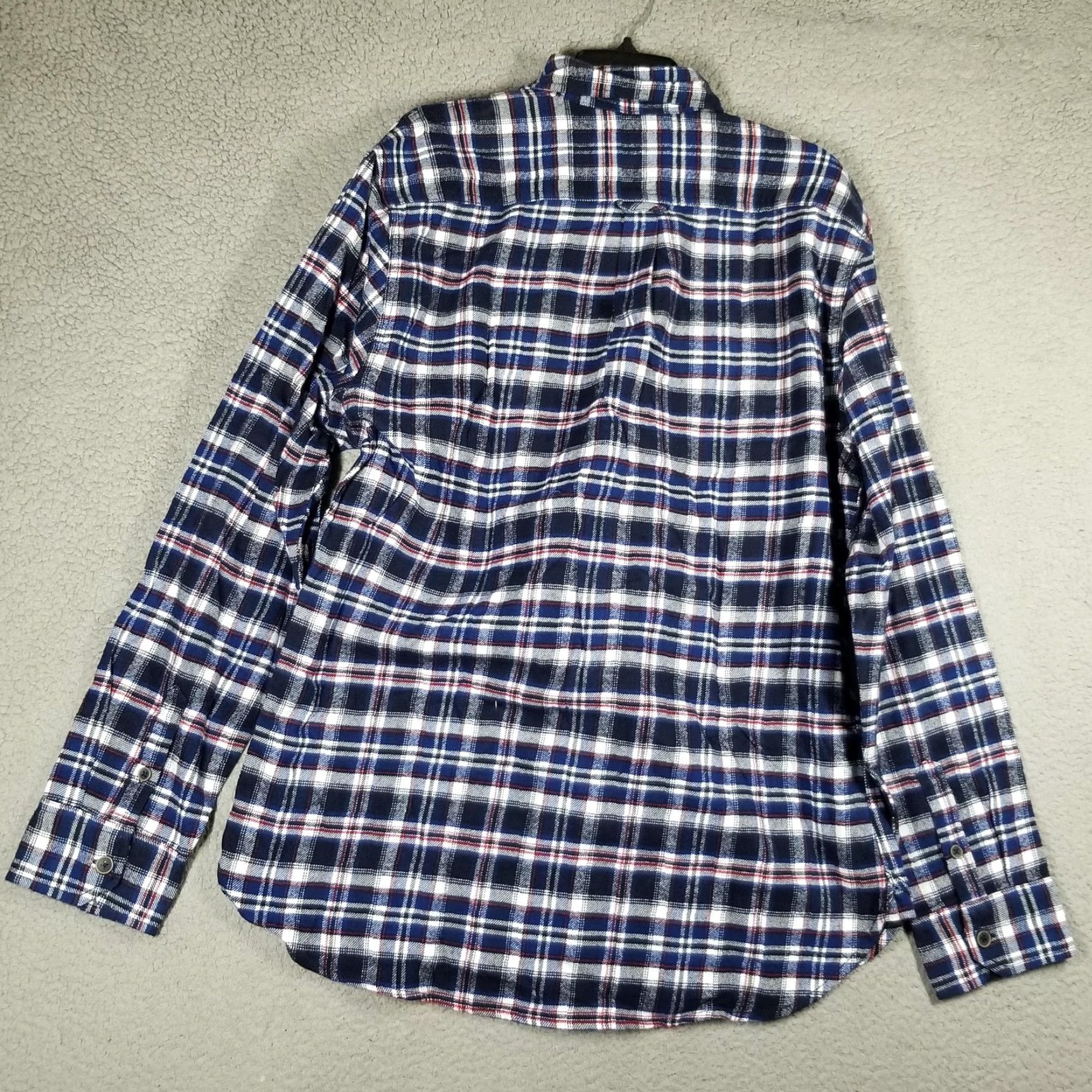 Vintage VINTAGE JACHS Flannel Shirt Mens Large Tall Navy Blue Red Plaid Long Sleeve Button-Up Size US L / EU 52-54 / 3 - 2 Thumbnail