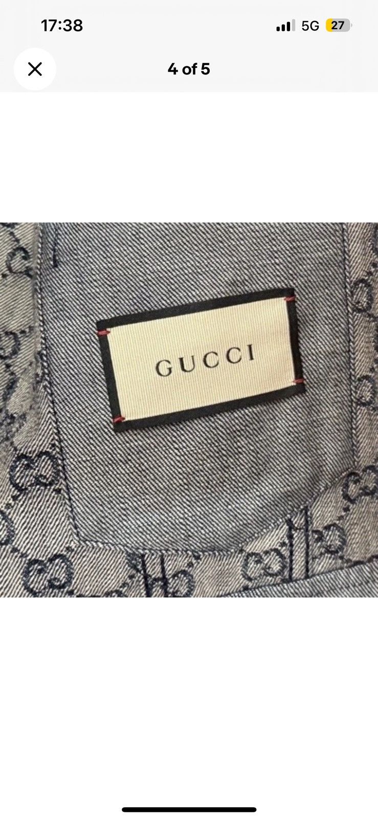 Gucci NEW‼️GUCCI⚡️Men's Size 56 EcoWash GG Monogram Denim Jacket Size US XL / EU 56 / 4 - 4 Thumbnail
