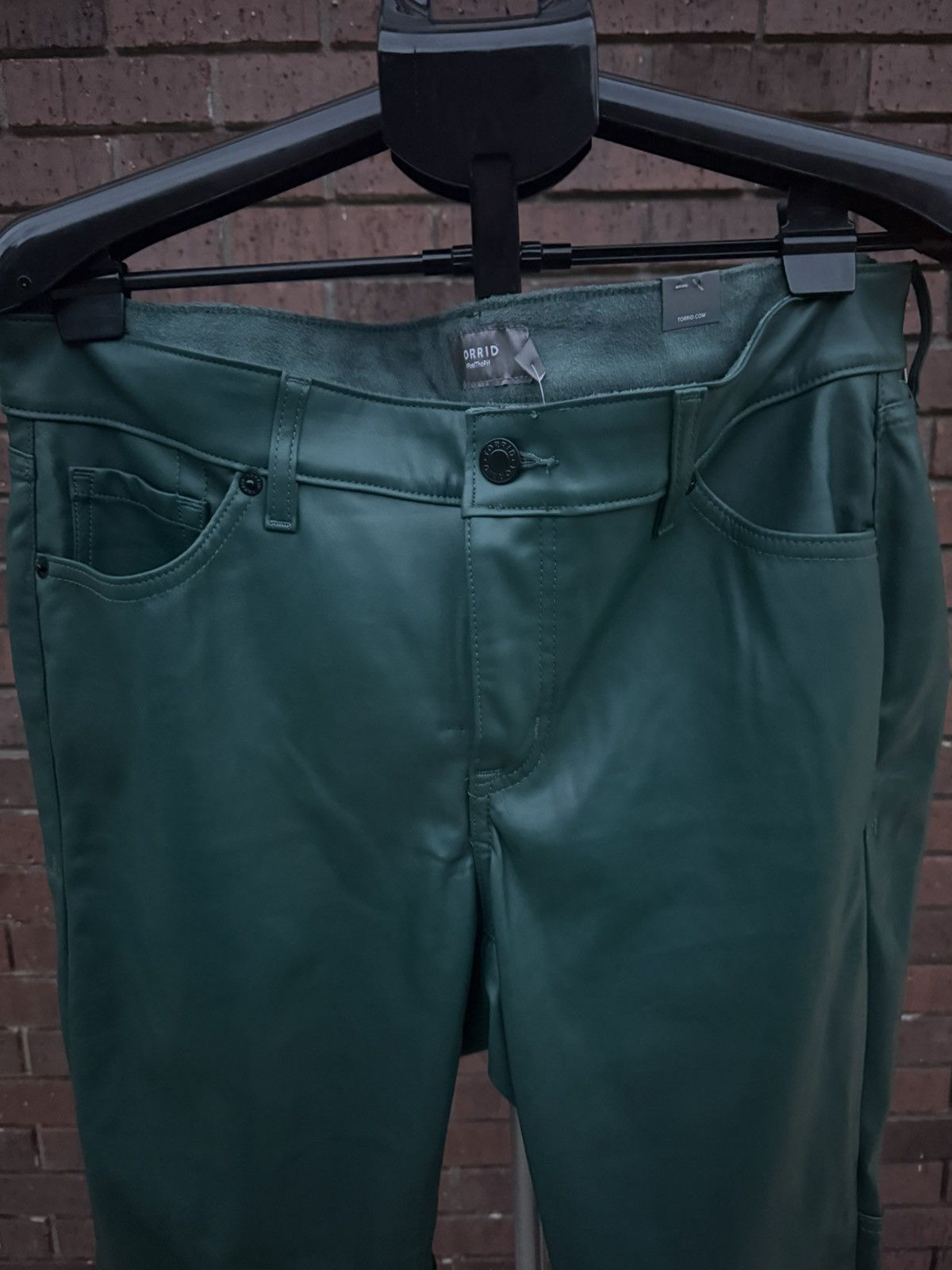 Torrid Torrid Green Faux Leather Pants High Rise Skinny Size 12 S Size 38" / US 16 / IT 52 - 3 Thumbnail