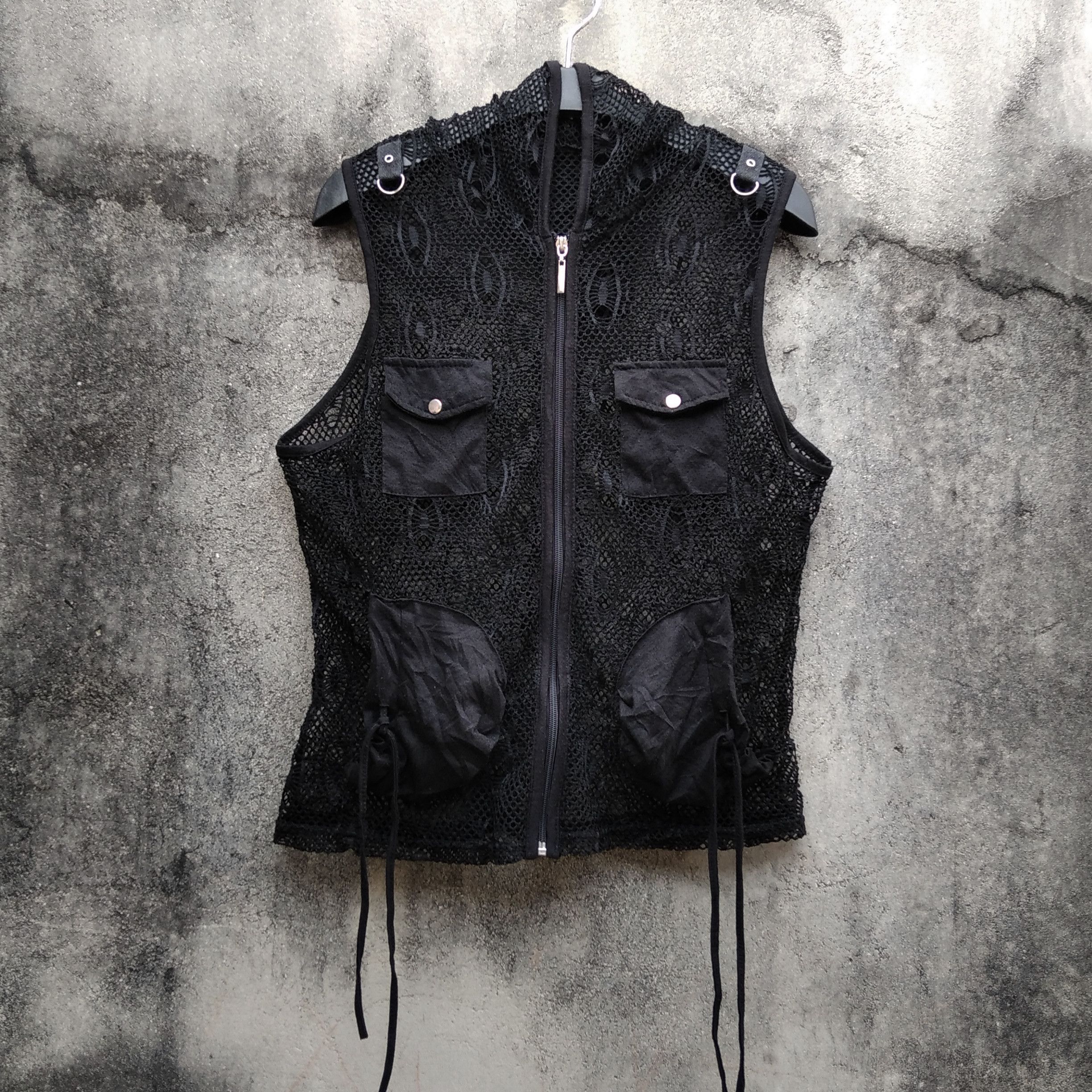 If Six Was Nine Vintage 90's "UNKNOWN" Japanese Brand Mesh Ziphood Tanktop Size US M / EU 48-50 / 2 - 1 Thumbnail