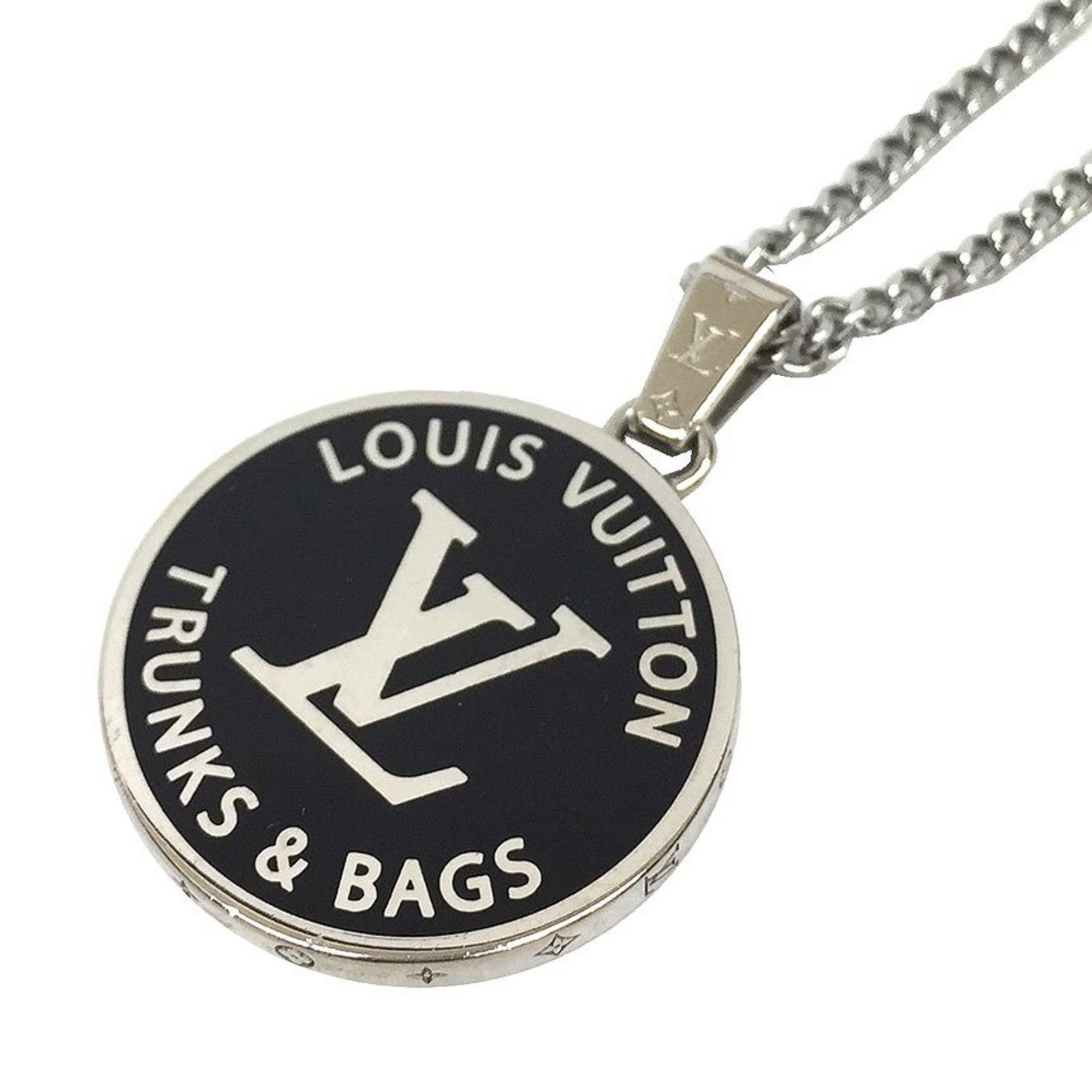 Louis Vuitton Louis Vuitton Collier LV Award Necklace M00911, Silver and Black Medallion Necklace, Unisex Size ONE SIZE - 1 Thumbnail